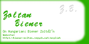 zoltan biener business card